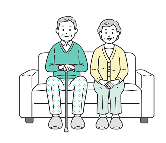 ソファに座る夫婦